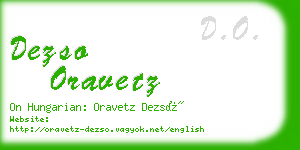 dezso oravetz business card